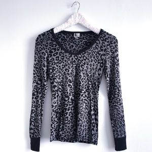 BKE leopard print long sleeve t-shirt